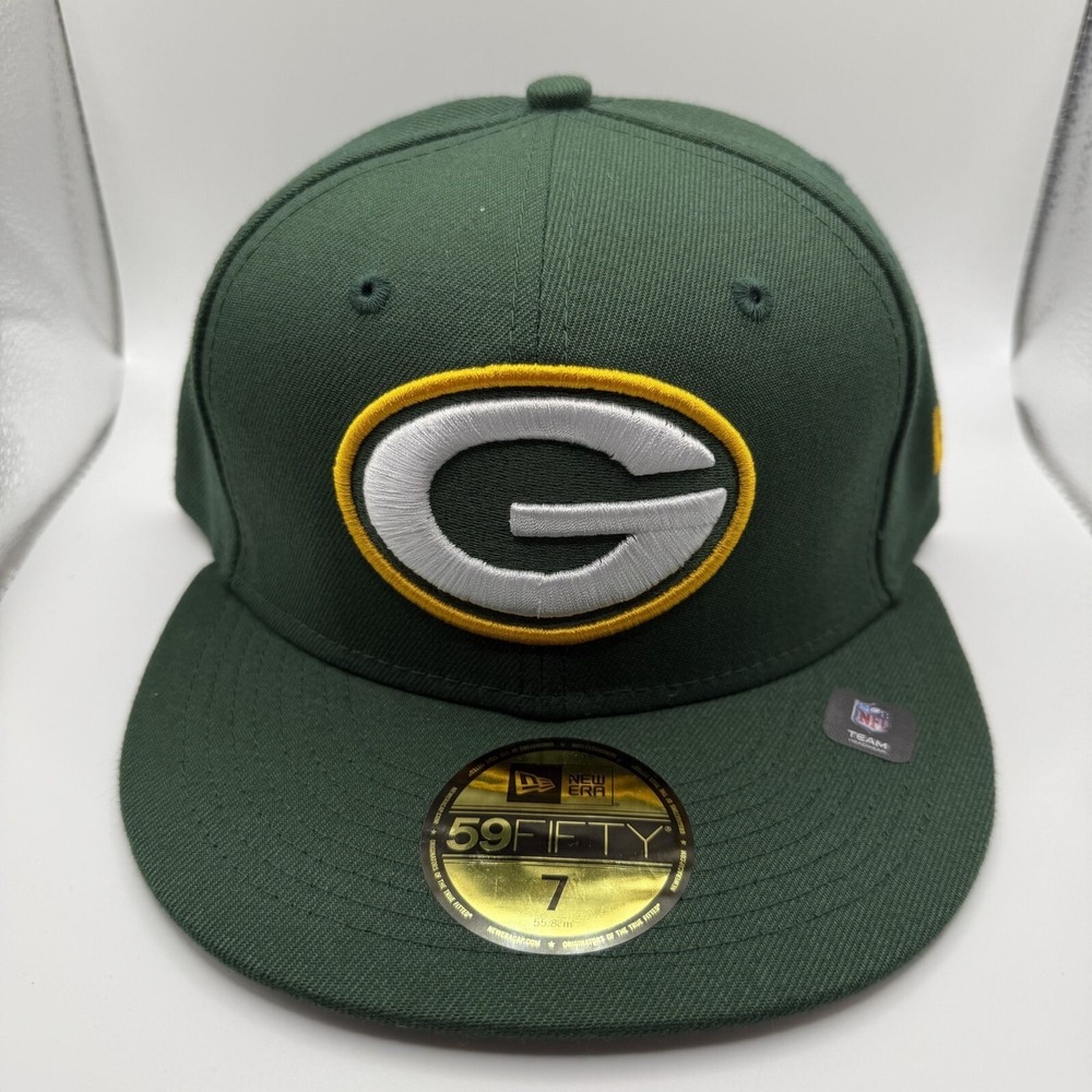 New Era 59Fifty Green Bay‎ Packers Classic Green/Yellow Fitted Hat Size 7 New